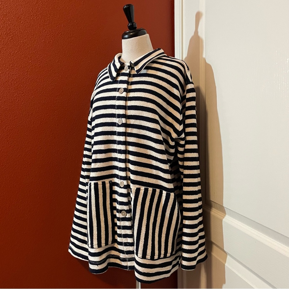 Free People Women’s Lora Cardi Striped‎ Coastal Preppy Button Down Cardigan